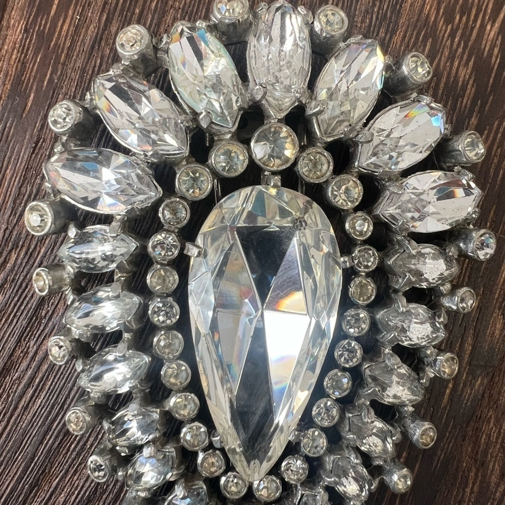 Vintage 1930’s-1940’s Eisenberg Original Clear Rhinestone Fur Clip B12 - Picture 8 of 8